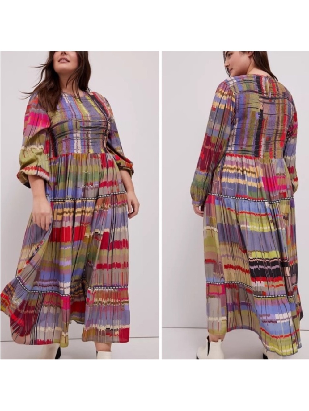 Anthropologie Conditions Apply Edwina
Multicolor Abstract Long Sleeve Midi Dress